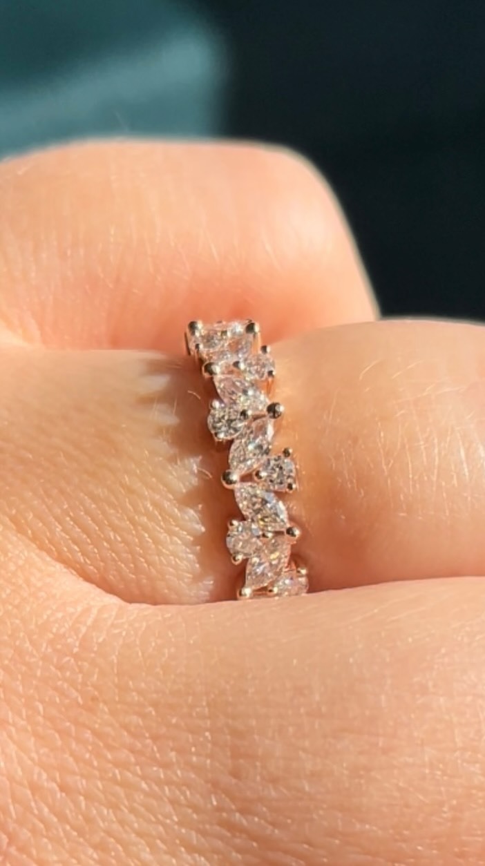 Diamond eternity band closeup - full pave setting