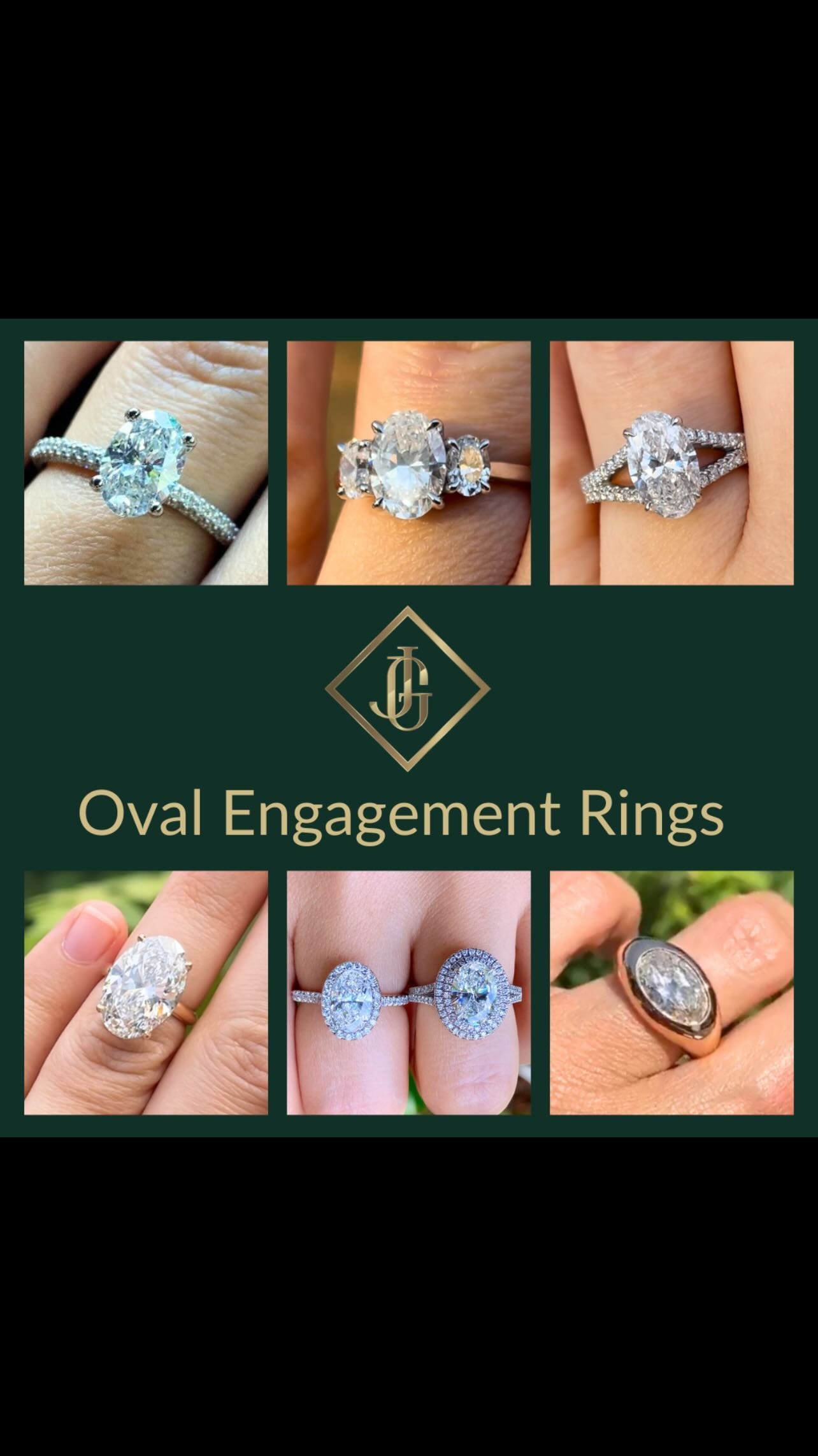 Custom oval engagement rings collection by Green Jewelers