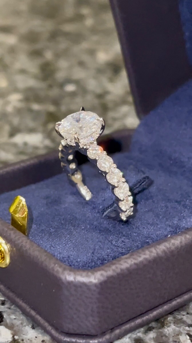 Three stone diamond ring in premium box - natural and lab-grown diamonds available